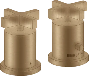 Axor Citterio 2-hole Rim-mounted Thermostatic Bath Mixer With Cross Handles Brushed Bronze