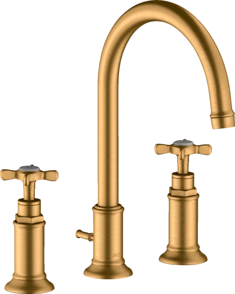 Axor Montreux 3-hole Basin Mixer 180 With Cross Handles And Pop-up Waste Gold Brushed