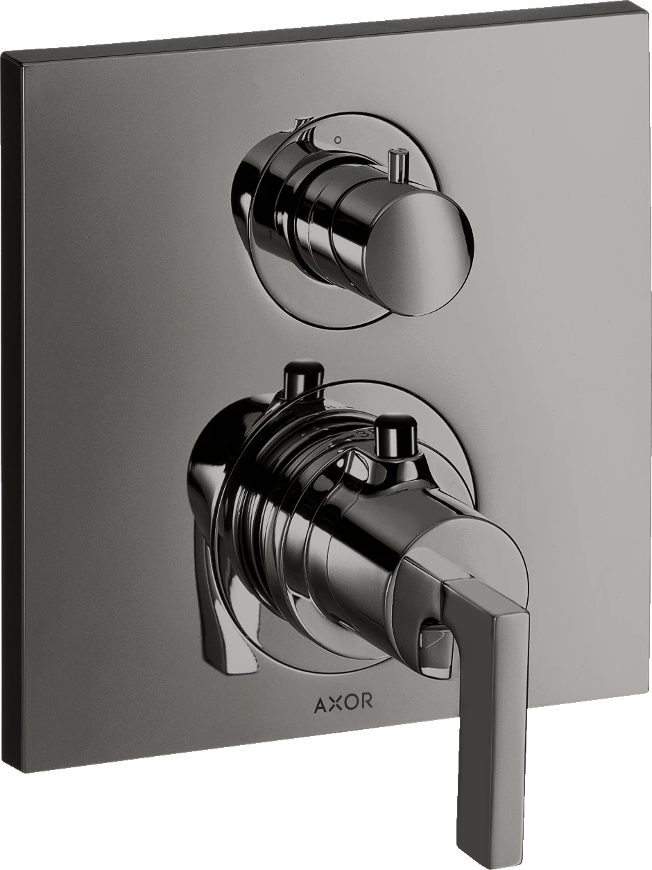 Axor Citterio Thermostatic Mixer For Concealed Installation With Shut-off / Diverter Valve And Lever Handle Polished Black Chrome