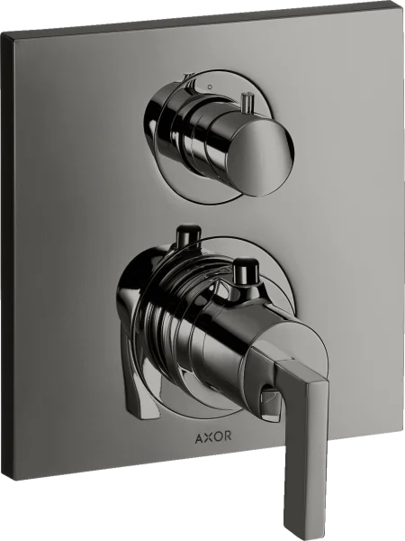 Axor Citterio Thermostatic Mixer For Concealed Installation With Shut-off / Diverter Valve And Lever Handle Polished Black Chrome