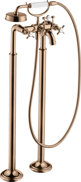 Axor Montreux 2-handle Manual Bath Mixer Floor-standing With Cross Handles Polished Red Gold