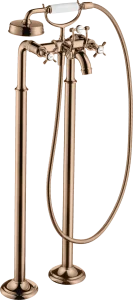 Axor Montreux 2-handle Manual Bath Mixer Floor-standing With Cross Handles Polished Red Gold
