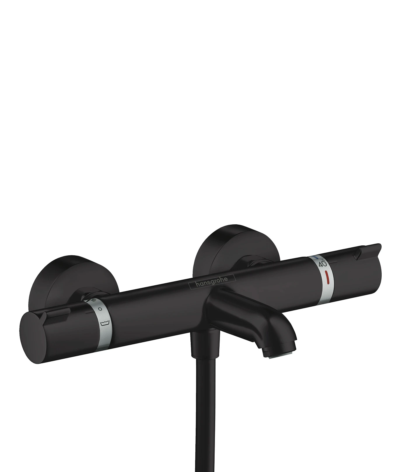 Hansgrohe Ecostat Comfort Thermostatic Bath Mixer For Exposed Installation Matt Black