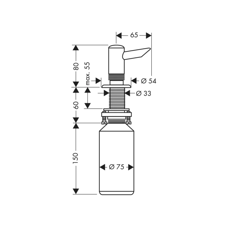 Hansgrohe Lotion Dispenser 245 X 120 X 106mm Gunmetal/chrome - Polished detail view - Image 2
