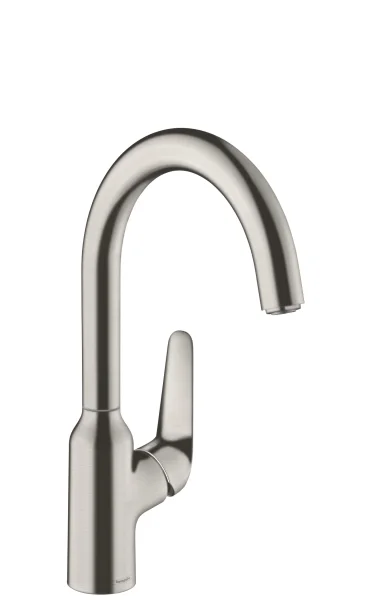 Hansgrohe Focus M42 Single Lever Kitchen Mixer 220, Single Spray Mode Stainless Steel