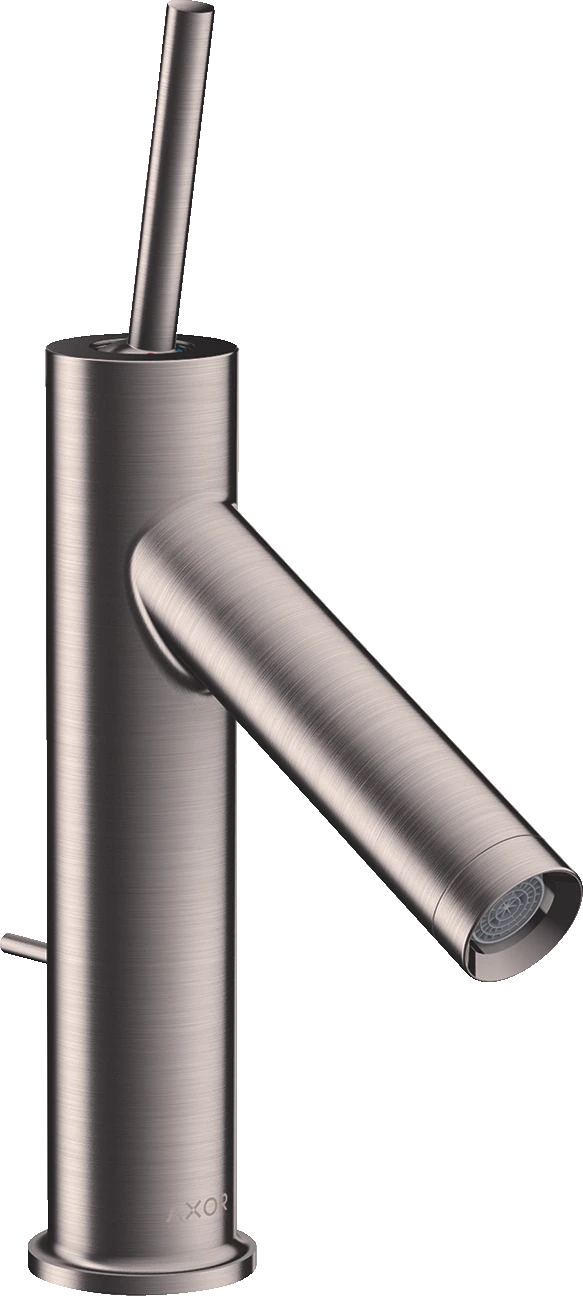 Axor Starck Single Lever Basin Mixer 90 With Pin Handle And Pop-up Waste Stainless Steel