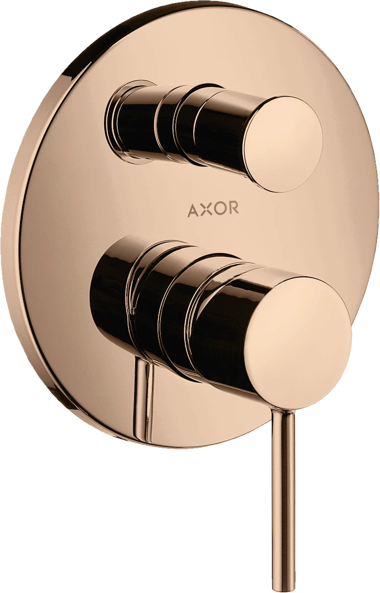 Axor Starck Single Lever Manual Bath Mixer For Concealed Installation With Pin Handle And Integrated Backflow Prevention Polished Red Gold