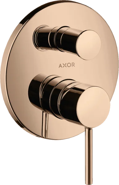 Axor Starck Single Lever Manual Bath Mixer For Concealed Installation With Pin Handle And Integrated Backflow Prevention Polished Red Gold