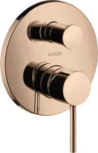 Axor Starck Single Lever Manual Bath Mixer For Concealed Installation With Pin Handle And Integrated Backflow Prevention Polished Red Gold