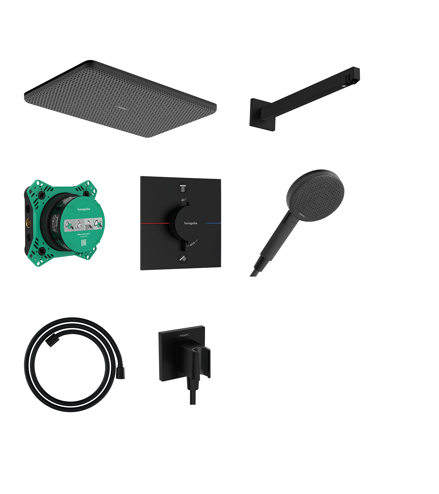 Hansgrohe Raindance Alive Q Shower Combination 685 X 380 X 180mm Black - Matt