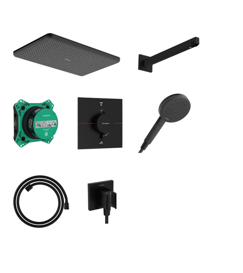 Hansgrohe Raindance Alive Q Shower Combination 685 X 380 X 180mm Black - Matt product image - Image 1
