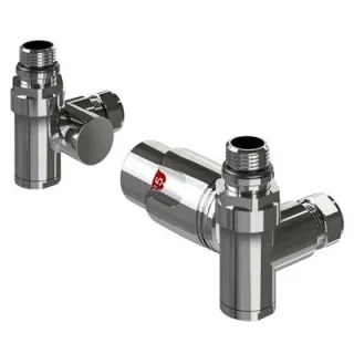 Eastbrook 15mm Corner Dual Fuel Trv & Lockshield Valve Chrome