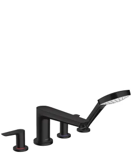 Hansgrohe Talis E 4-hole Rim-mounted Bath Mixer Matt Black