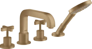 Axor Citterio 4-hole Tile Mounted Bath Mixer With Cross Handles And Escutcheons Brushed Bronze
