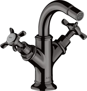 Axor Montreux 2-handle Bidet Mixer With Cross Handles And Pop-up Waste Polished Black Chrome