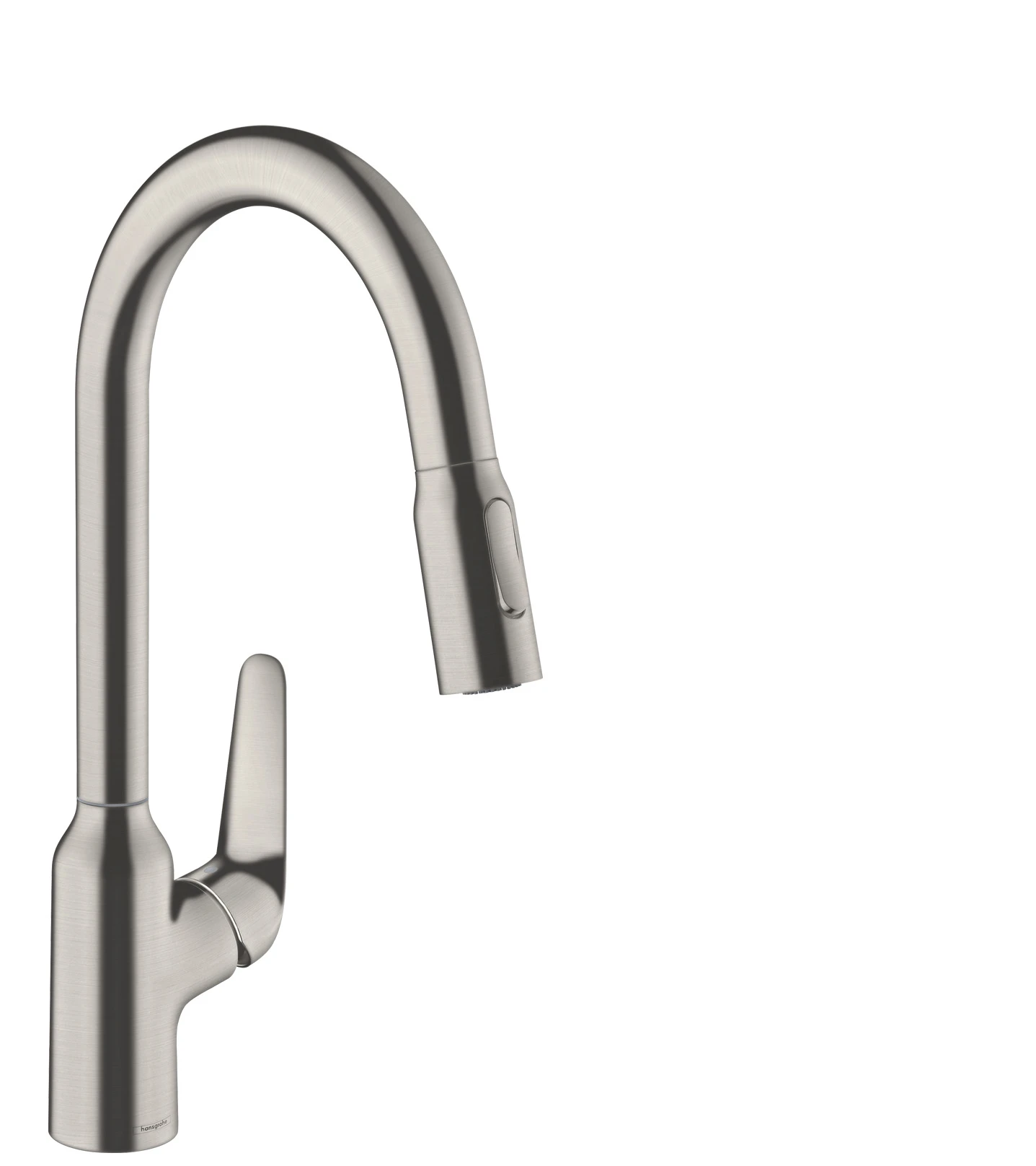 Hansgrohe Focus M42 Single Lever Kitchen Mixer 220 With Pull-out Spray, 2 Spray Modes Stainless Steel