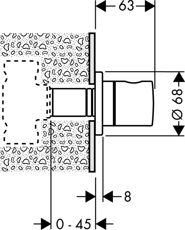 Hansgrohe Shut-off Valves 135 X 115 X 85mm Chrome detail view - Image 2