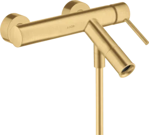 Axor Starck Single Lever Manual Bath Mixer For Exposed Installation With Pin Handle Gold Brushed
