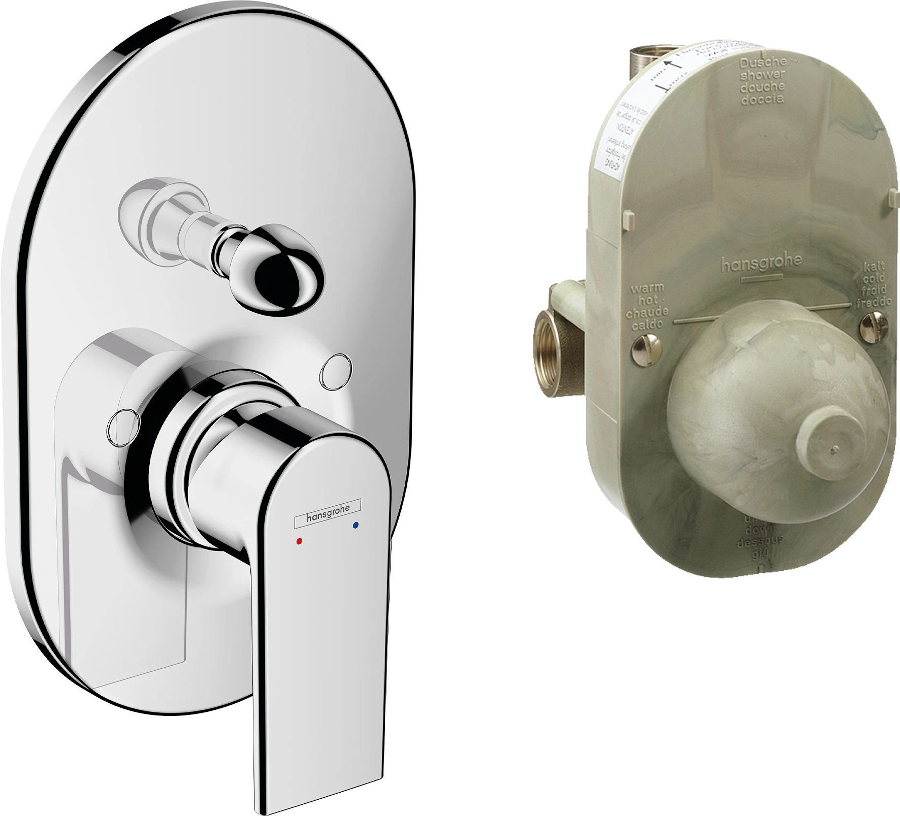 Hansgrohe Vernis Shape Bath Mixers Concealed 460 X 245 X 105mm Chrome