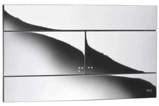 Oli Slim Mechanical Dual Flush Plate Chrome TD detail view - Image 2