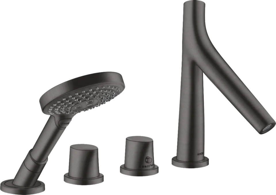 Axor Starck Organic Thermostatic Bath Filler Concealed 504 X 263 X 128mm Gunmetal/chrome - Brushed product image - Image 1