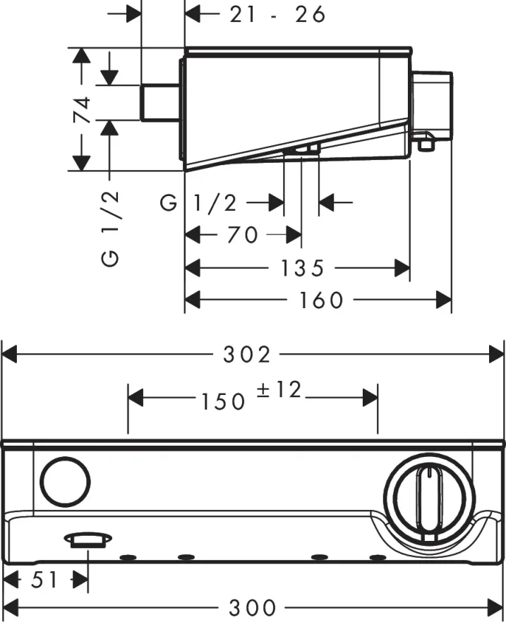 Hansgrohe Showertablet Select Thermostatic Shower Mixer Exposed 360 X 290 X 120mm Chrome detail view - Image 3
