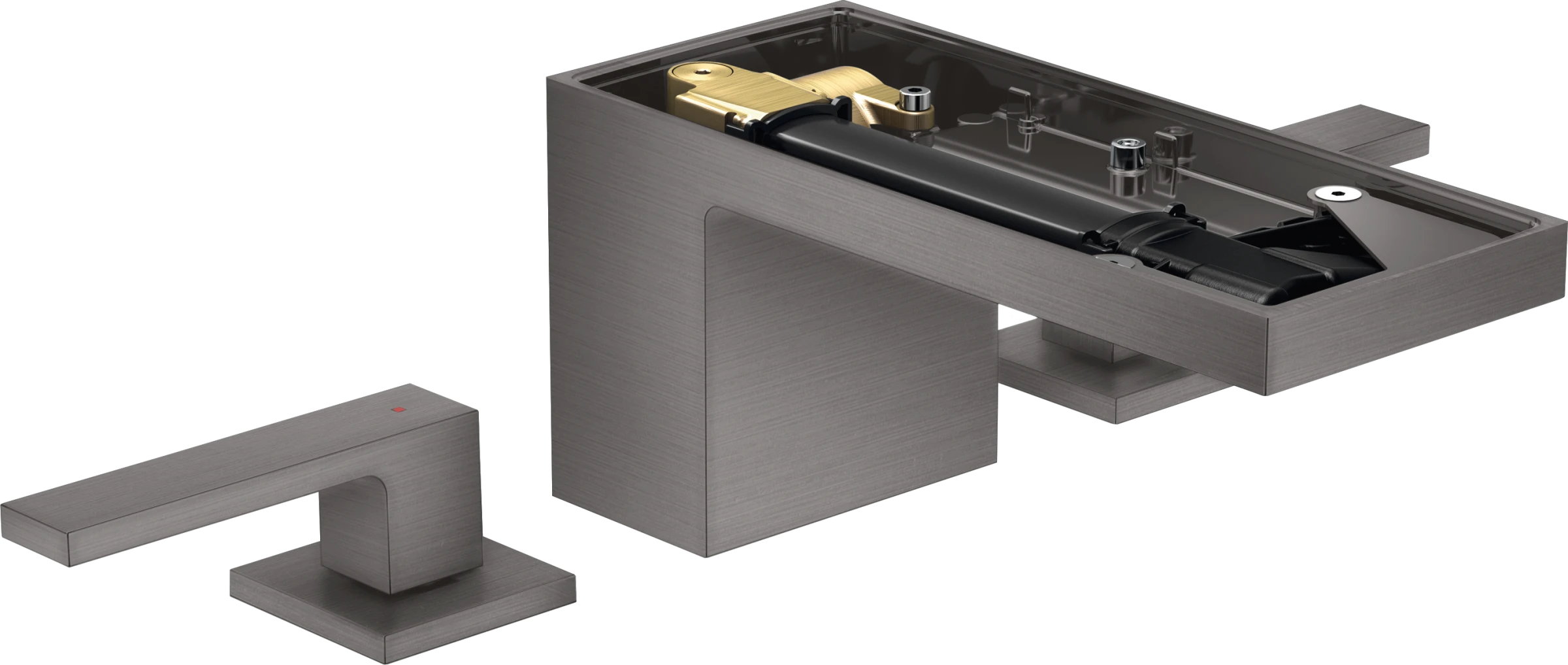 Axor Myedition 3-hole Basin Mixer 70 With Push-open Waste Without Plate Brushed Black Chrome