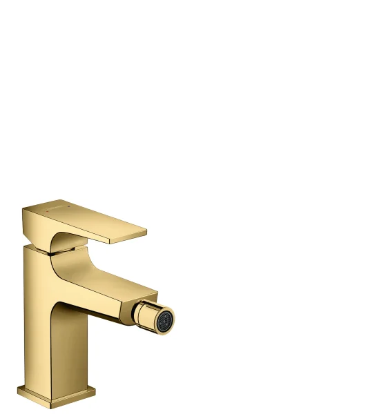 Hansgrohe Metropol Single Lever Bidet Mixer With Lever Handle And Push-open Waste Gold Polished