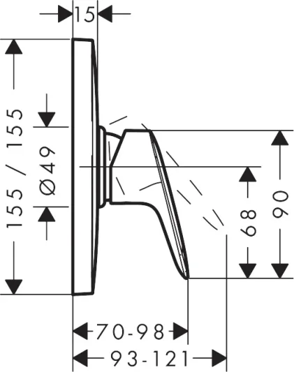 Hansgrohe Logis Shower Mixers Concealed 220 X 187 X 135mm Chrome detail view - Image 2