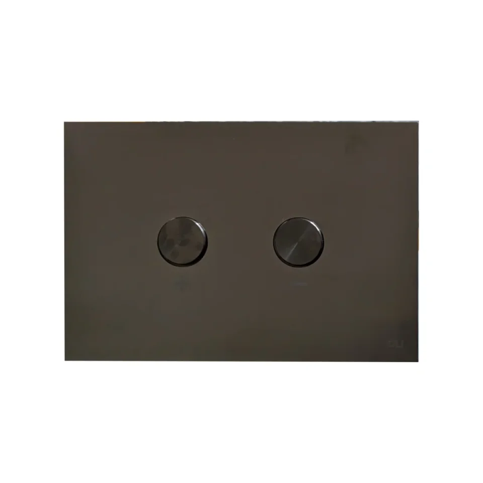 Oli Blink Pneumatic Dual Flush Plate Polished Black Chrome RT product image - Image 1