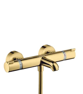 Hansgrohe Ecostat Comfort Thermostatic Bath Mixer For Exposed Installation Gold Polished