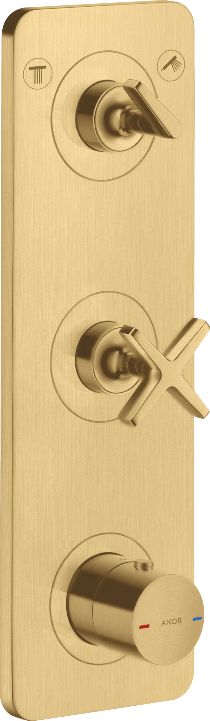 Axor Citterio E Thermostatic Module 380/120 For Concealed Installation For 2 Outlets With Plate Gold Brushed