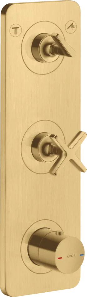 Axor Citterio E Thermostatic Shower Mixer Concealed 440 X 238 X 102mm Gold - Brushed detail view - Image 3