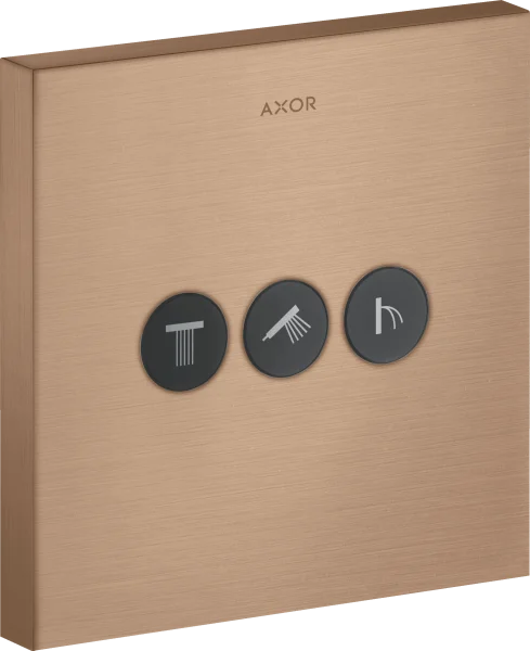 Axor Showerselect Valve Square For Concealed Installation For 3 Outlets Brushed Red Gold