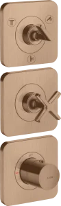 Axor Citterio E Thermostatic Module 380/120 For Concealed Installation For 3 Outlets With Escutcheons Brushed Red Gold