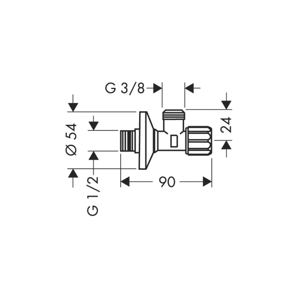Axor Angle Valves 100 X 75 X 65mm Chrome detail view - Image 2