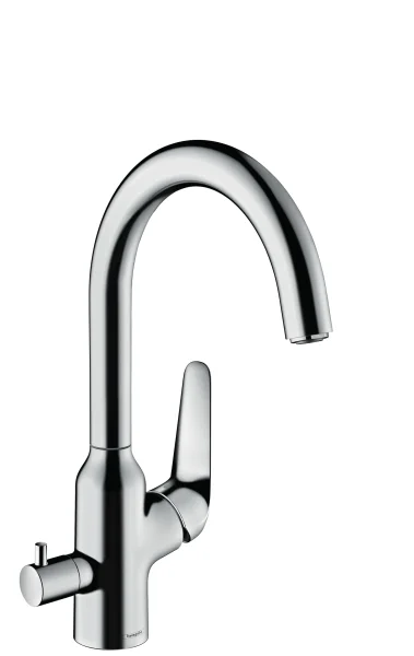 Hansgrohe Focus M42 Single Lever Kitchen Mixer 220 With Shut-off Valve For Additional Appliance, Single Spray Mode Chrome