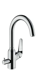 Hansgrohe Focus M42 Single Lever Kitchen Mixer 220 With Shut-off Valve For Additional Appliance, Single Spray Mode Chrome