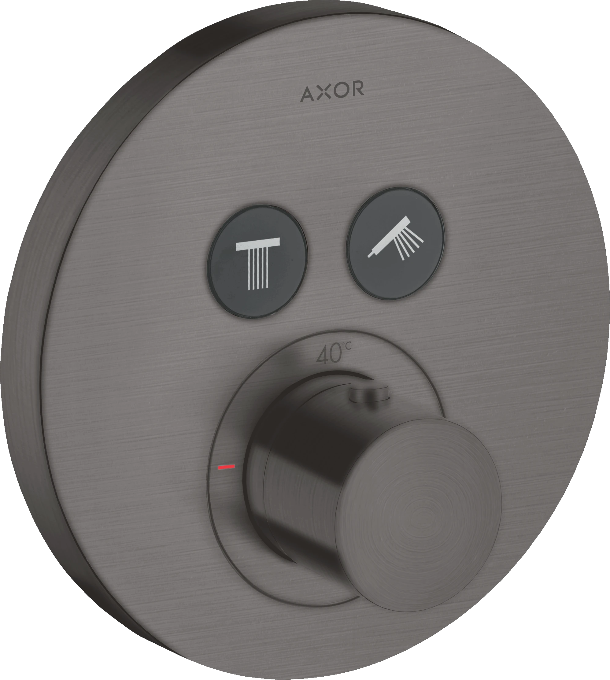 Axor Showersolutions Thermostatic Mixer Round For Concealed Installation For 2 Outlets Brushed Black Chrome