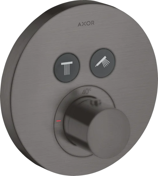 Axor Showersolutions Thermostatic Mixer Round For Concealed Installation For 2 Outlets Brushed Black Chrome