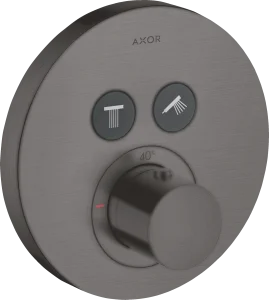 Axor Showersolutions Thermostatic Mixer Round For Concealed Installation For 2 Outlets Brushed Black Chrome