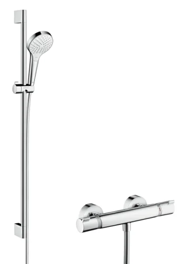 Hansgrohe Croma Select S Shower Combination 1000 X 190 X 80mm White/chrome detail view - Image 2