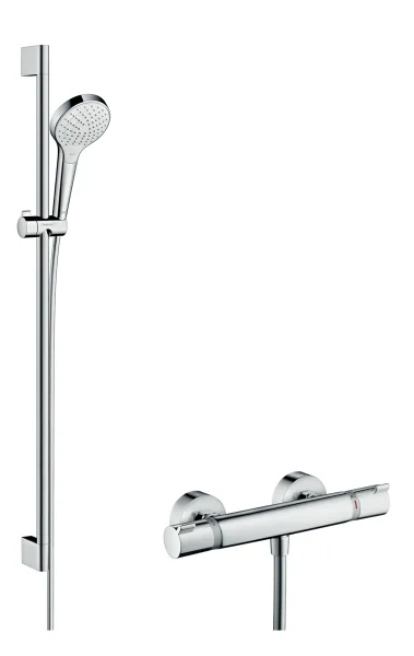 Hansgrohe Croma Select S Shower System 110 Vario With Ecostat Comfort Thermostatic Mixer And Shower Rail 90 Cm