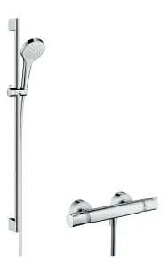 Hansgrohe Croma Select S Shower System 110 Vario With Ecostat Comfort Thermostatic Mixer And Shower Rail 90 Cm