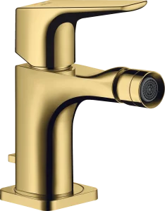 Axor Citterio E Single Lever Bidet Mixer With Lever Handle And Pop-up Waste Gold Polished
