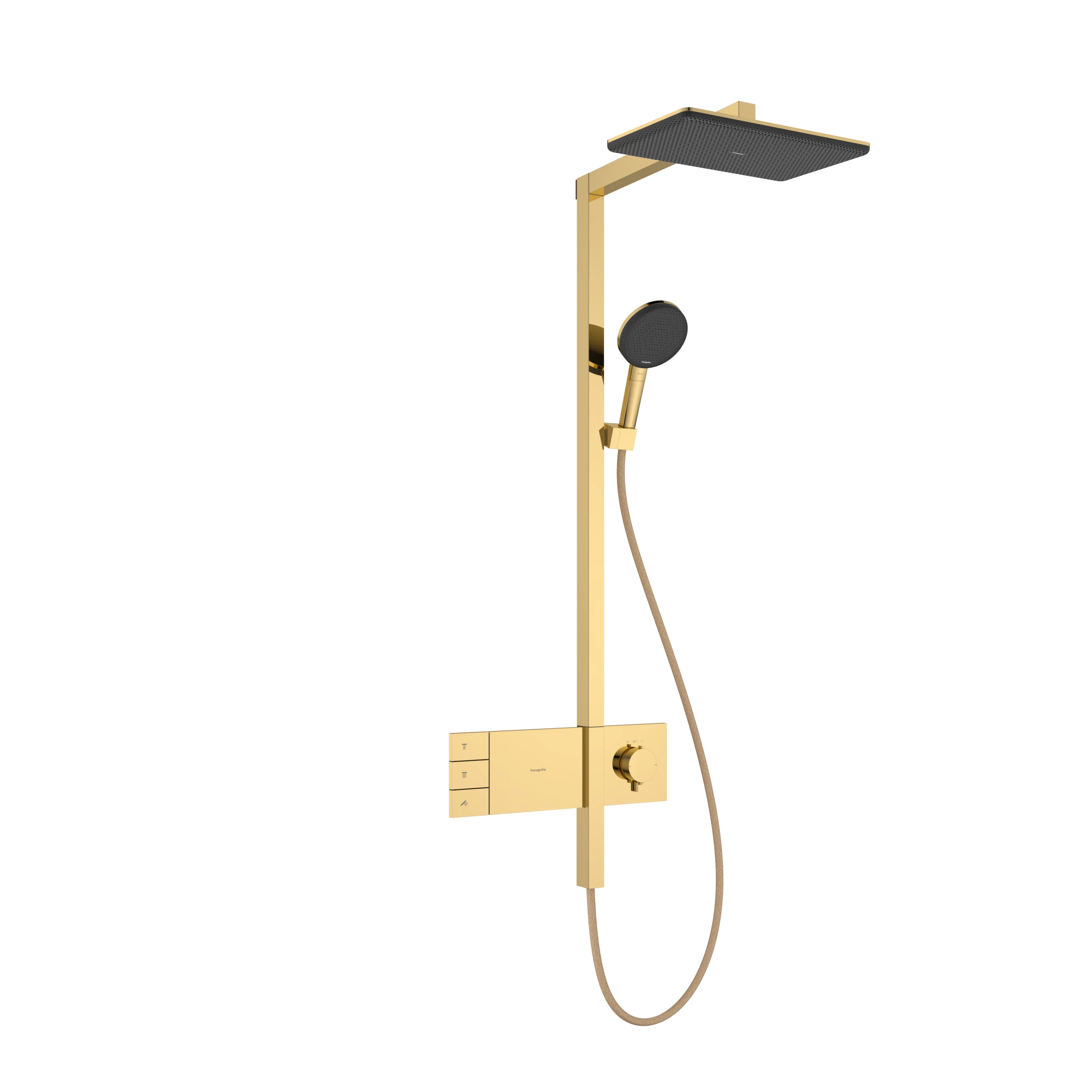 Hansgrohe Raindance Alive Q Showerpipes With Thermostatic Mixer 1170 X 350 X 180mm Gold - Polished