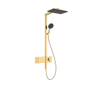 Hansgrohe Raindance Alive Q Showerpipes With Thermostatic Mixer 1170 X 350 X 180mm Gold - Polished