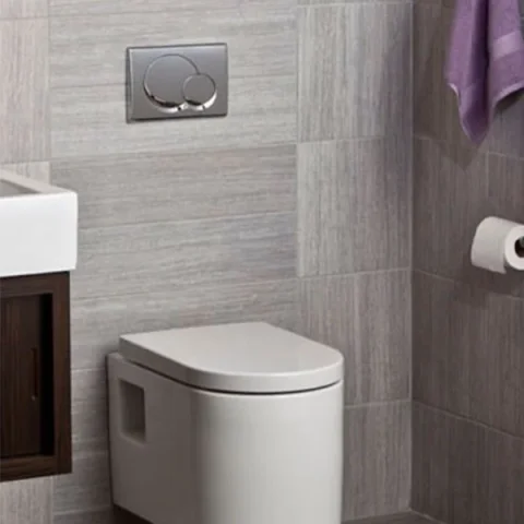 Geberit Sigma01 Round Flush Plate For Dual Flush - Gloss Chrome detail view - Image 4