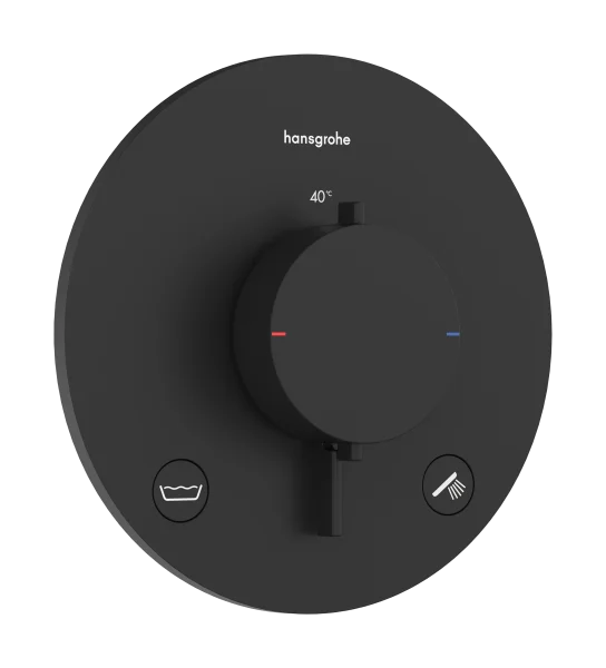 Hansgrohe Ecostat Comfort S Thermostatic Shower Mixer Concealed 262 X 233 X 168mm Black - Matt