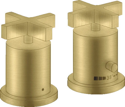 Axor Citterio 2-hole Rim-mounted Thermostatic Bath Mixer With Cross Handles Brushed Brass